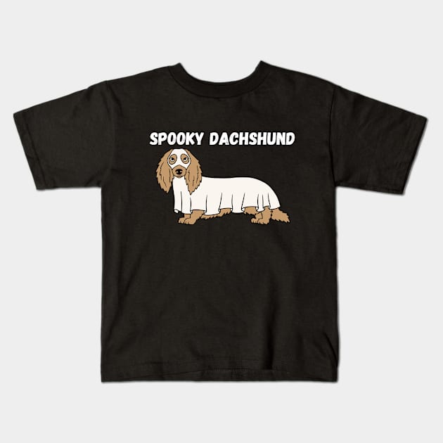 Spooky Dachshund. Halloween, Ghost, Dog lover Kids T-Shirt by Project Charlie